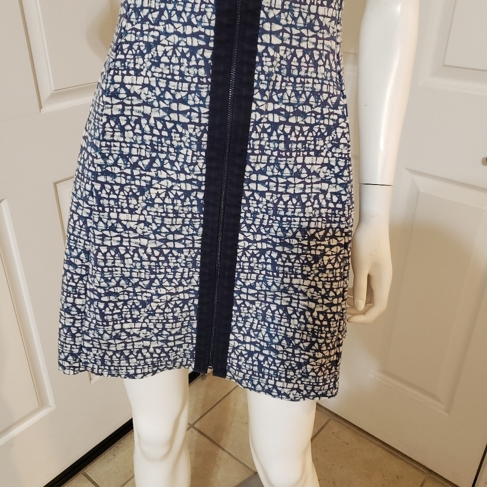 Tory Burch Geometric-Print Zip-Front Ponte Dress. - Picture 2 of 9